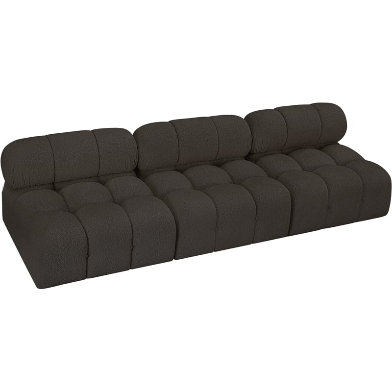 Bowery Hill Contemporary Rich Brown Boucle Fabric Modular Sofa
