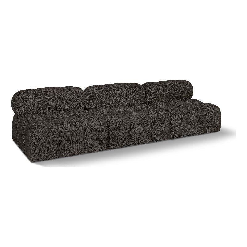 Bowery Hill Contemporary Rich Brown Boucle Fabric Modular Sofa