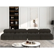 Bowery Hill Contemporary Rich Brown Boucle Fabric Modular Sofa