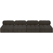 Bowery Hill Contemporary Rich Brown Boucle Fabric Modular Sofa