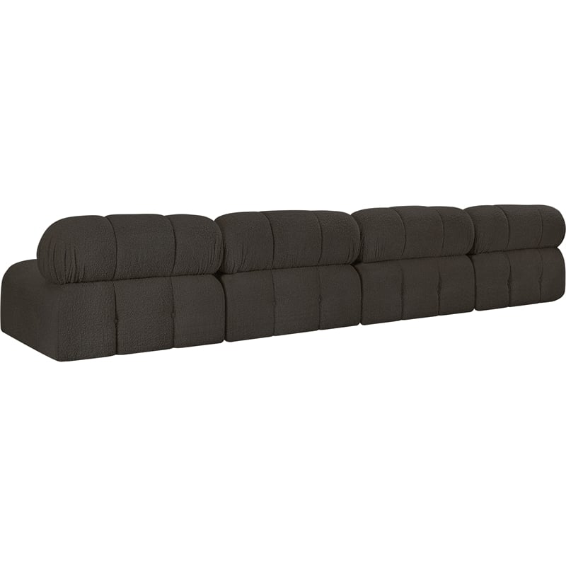 Bowery Hill Contemporary Rich Brown Boucle Fabric Modular Sofa