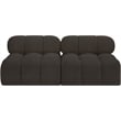Bowery Hill Contemporary Rich Brown Boucle Fabric Modular Sofa