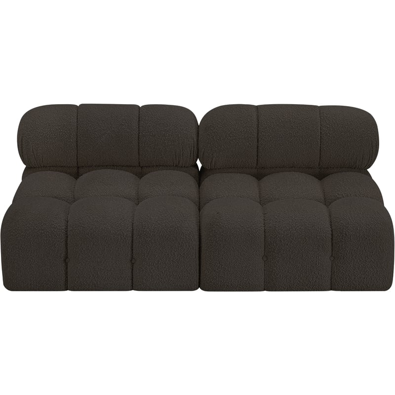 Bowery Hill Contemporary Rich Brown Boucle Fabric Modular Sofa
