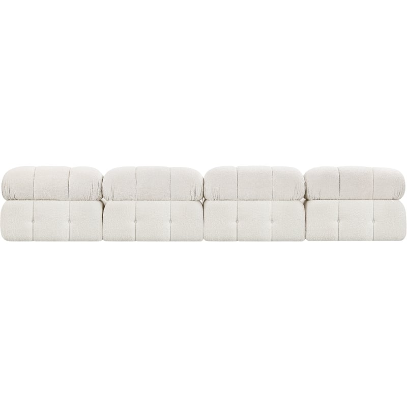 Bowery Hill Contemporary Rich Cream Boucle Fabric Modular Sofa