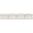 Bowery Hill Contemporary Rich Cream Boucle Fabric Modular Sofa