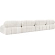 Bowery Hill Contemporary Rich Cream Boucle Fabric Modular Sofa