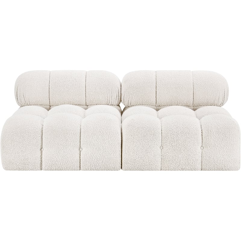 Bowery Hill Contemporary Rich Cream Boucle Fabric Modular Sofa