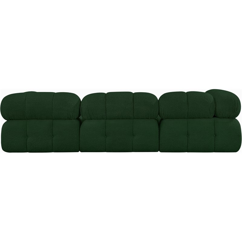 Bowery Hill Contemporary Rich Green Boucle Fabric Modular Sofa