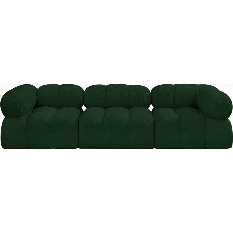 Bowery Hill Contemporary Rich Green Boucle Fabric Modular Sofa