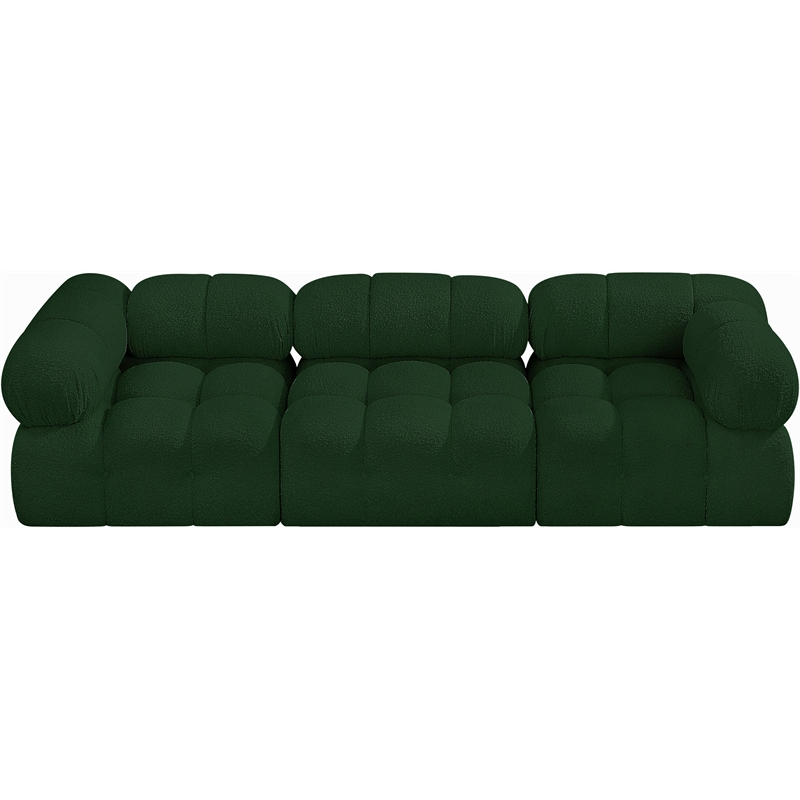 Bowery Hill Contemporary Rich Green Boucle Fabric Modular Sofa