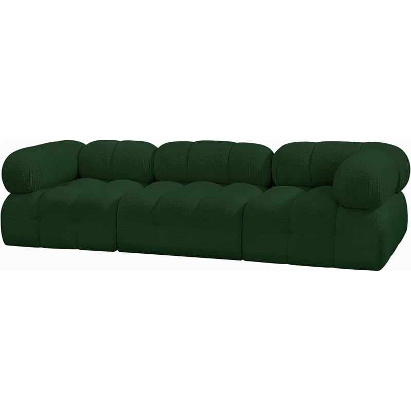 Bowery Hill Contemporary Rich Green Boucle Fabric Modular Sofa