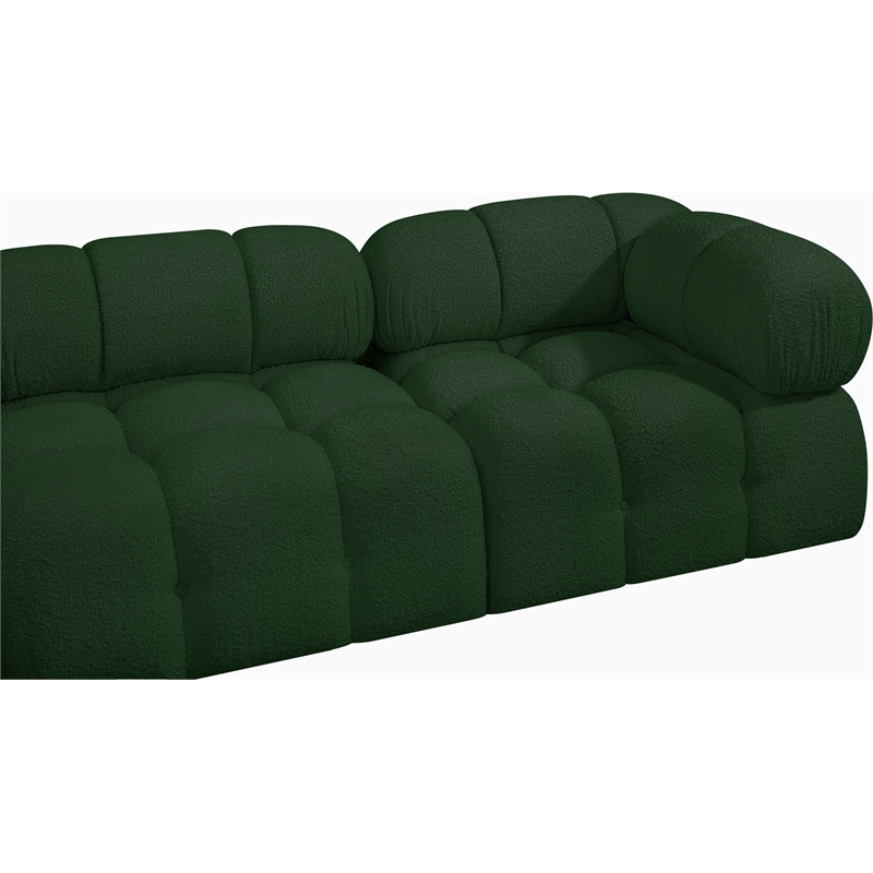 Bowery Hill Contemporary Rich Green Boucle Fabric Modular Sofa