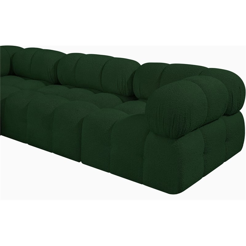 Bowery Hill Contemporary Rich Green Boucle Fabric Modular Sofa