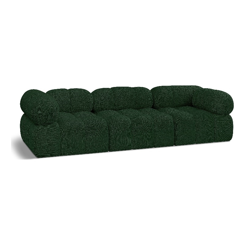 Bowery Hill Contemporary Rich Green Boucle Fabric Modular Sofa