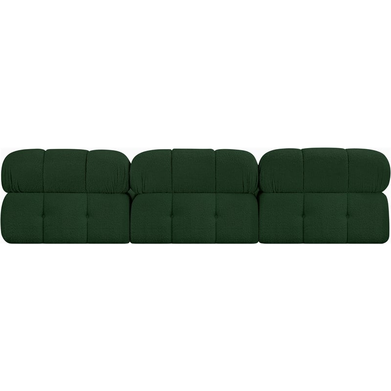 Bowery Hill Contemporary Rich Green Boucle Fabric Modular Sofa