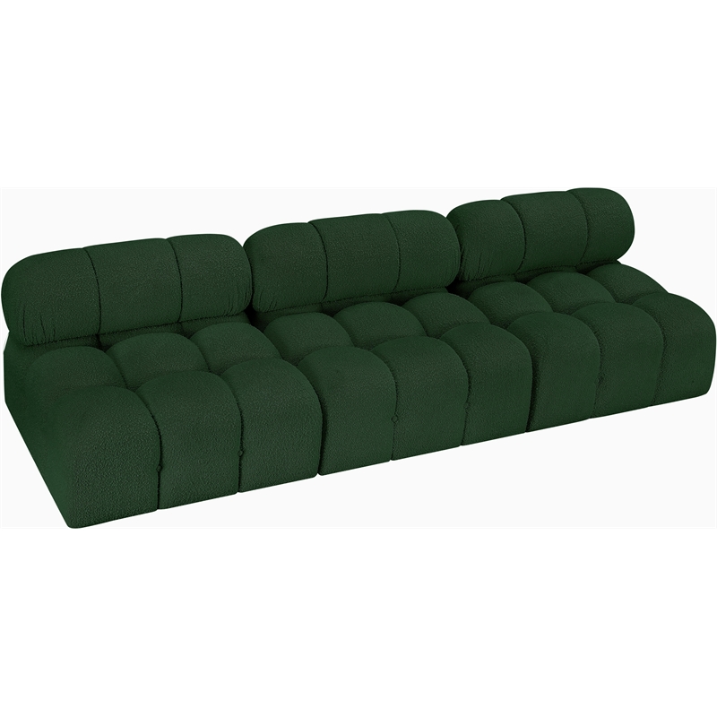 Bowery Hill Contemporary Rich Green Boucle Fabric Modular Sofa