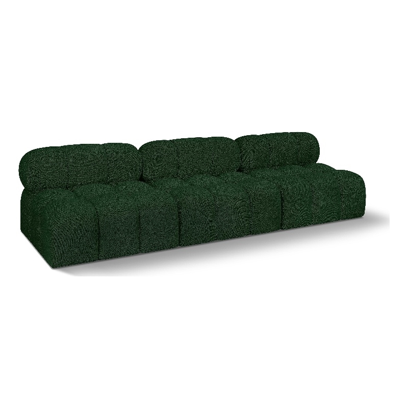 Bowery Hill Contemporary Rich Green Boucle Fabric Modular Sofa