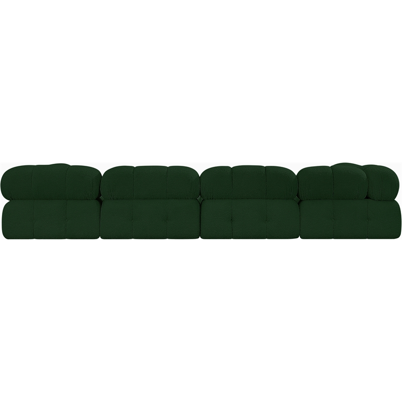Bowery Hill Contemporary Rich Green Boucle Fabric Modular Sofa
