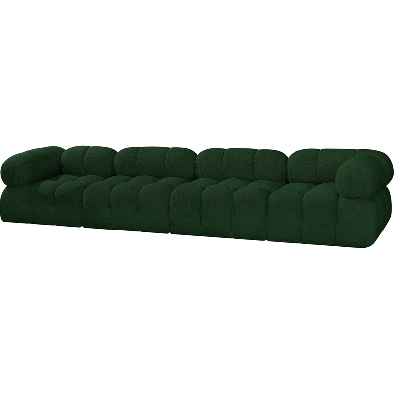 Bowery Hill Contemporary Rich Green Boucle Fabric Modular Sofa