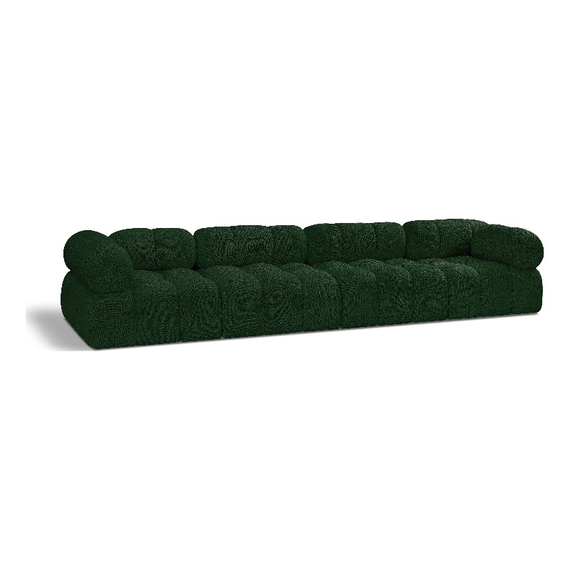 Bowery Hill Contemporary Rich Green Boucle Fabric Modular Sofa