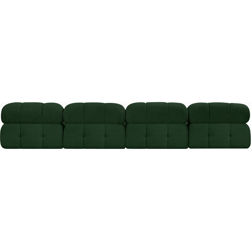 Bowery Hill Contemporary Rich Green Boucle Fabric Modular Sofa