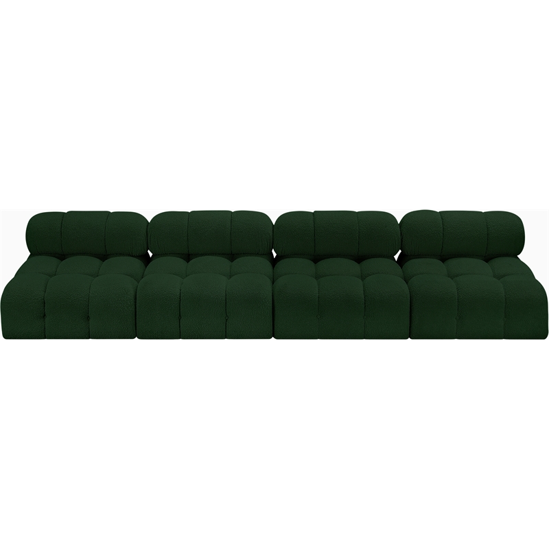 Bowery Hill Contemporary Rich Green Boucle Fabric Modular Sofa