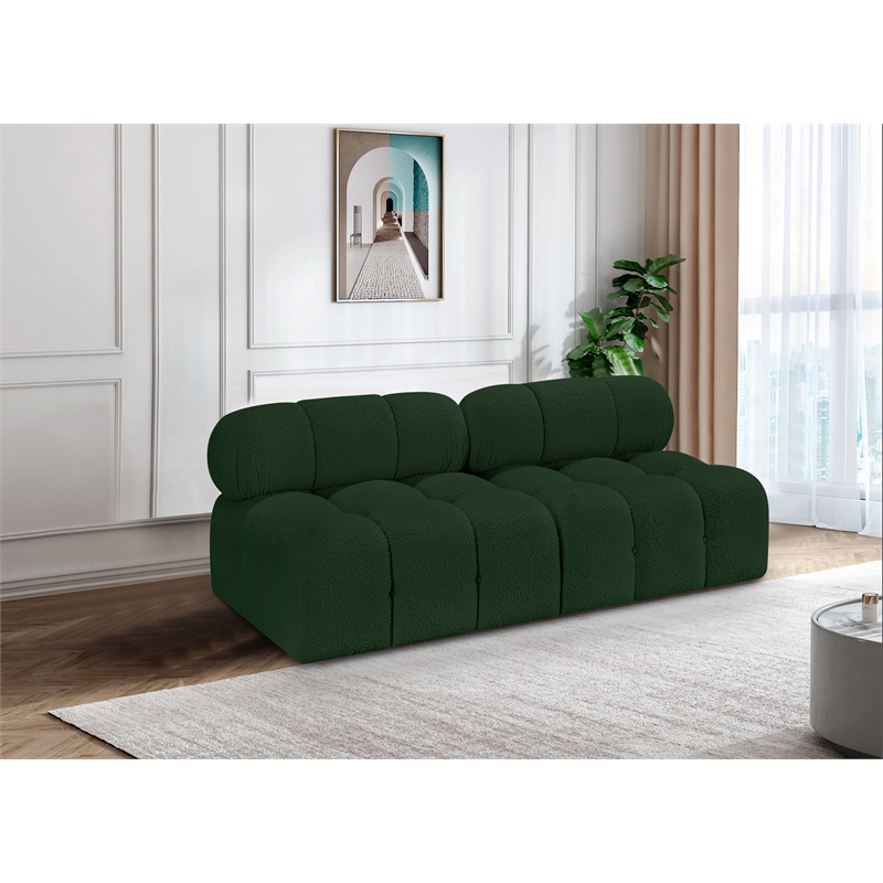 Bowery Hill Contemporary Rich Green Boucle Fabric Modular Sofa
