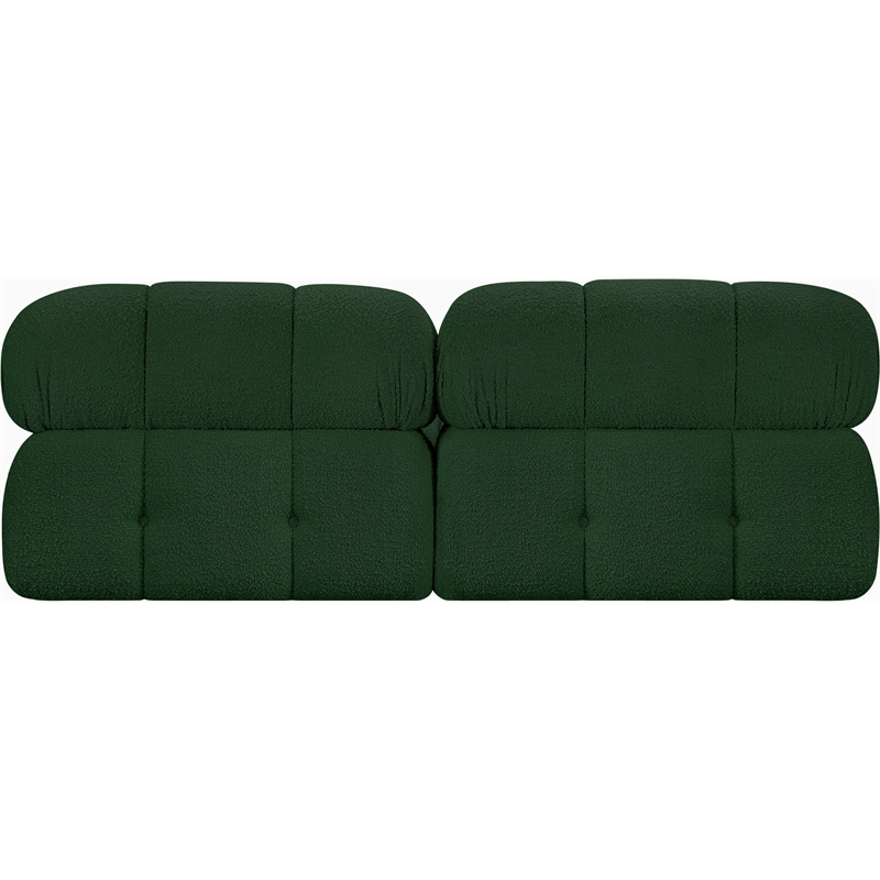 Bowery Hill Contemporary Rich Green Boucle Fabric Modular Sofa