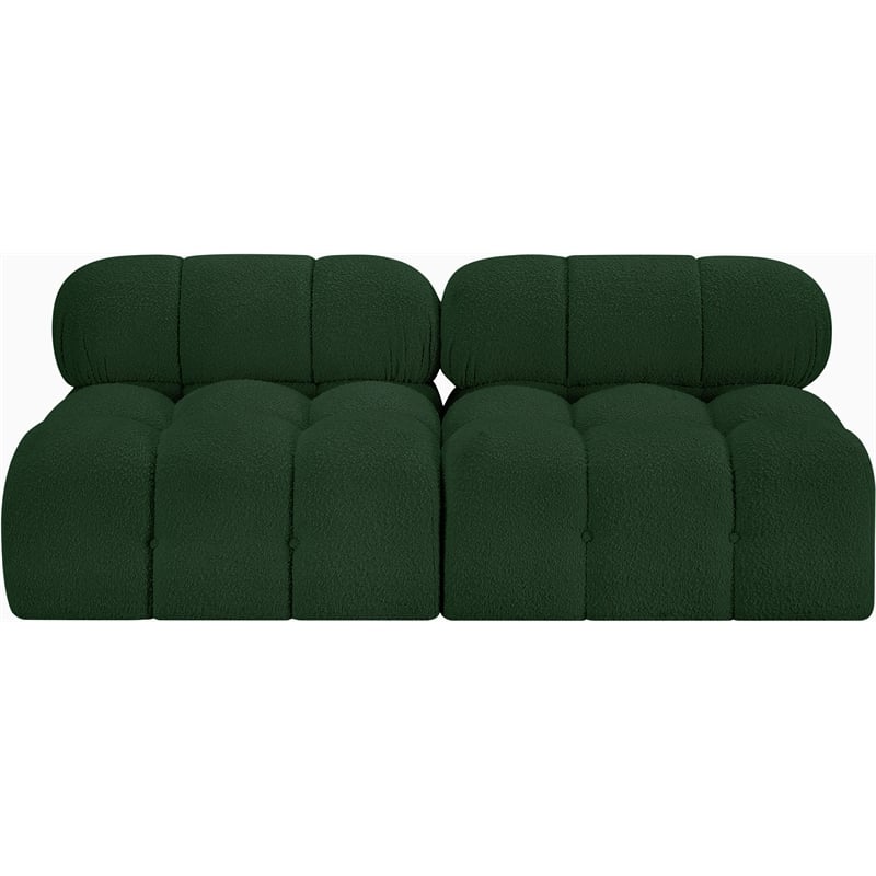 Bowery Hill Contemporary Rich Green Boucle Fabric Modular Sofa