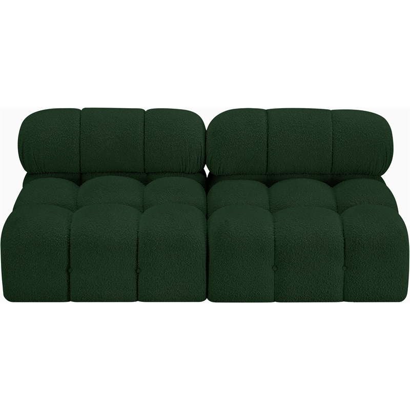 Bowery Hill Contemporary Rich Green Boucle Fabric Modular Sofa