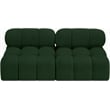 Bowery Hill Contemporary Rich Green Boucle Fabric Modular Sofa