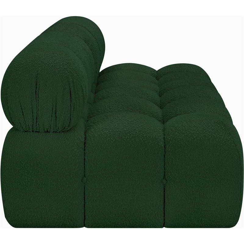Bowery Hill Contemporary Rich Green Boucle Fabric Modular Sofa