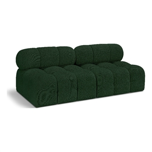 Bowery Hill Contemporary Rich Green Boucle Fabric Modular Sofa