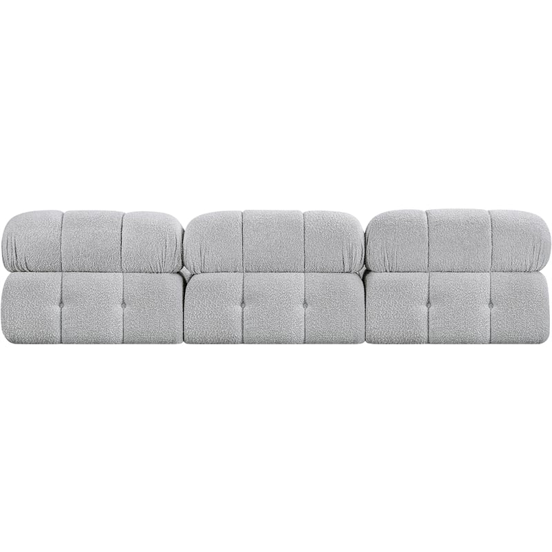 Bowery Hill Contemporary Rich Grey Boucle Fabric Modular Sofa
