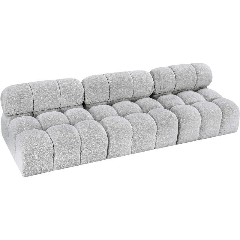Bowery Hill Contemporary Rich Grey Boucle Fabric Modular Sofa