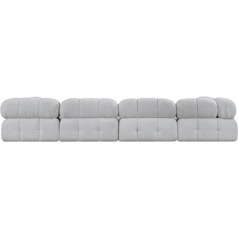 Bowery Hill Contemporary Rich Grey Boucle Fabric Modular Sofa