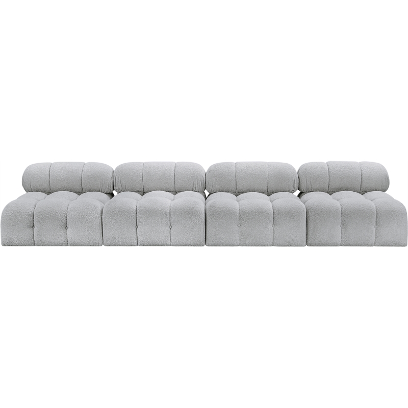 Bowery Hill Contemporary Rich Grey Boucle Fabric Modular Sofa