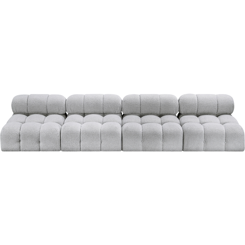 Bowery Hill Contemporary Rich Grey Boucle Fabric Modular Sofa