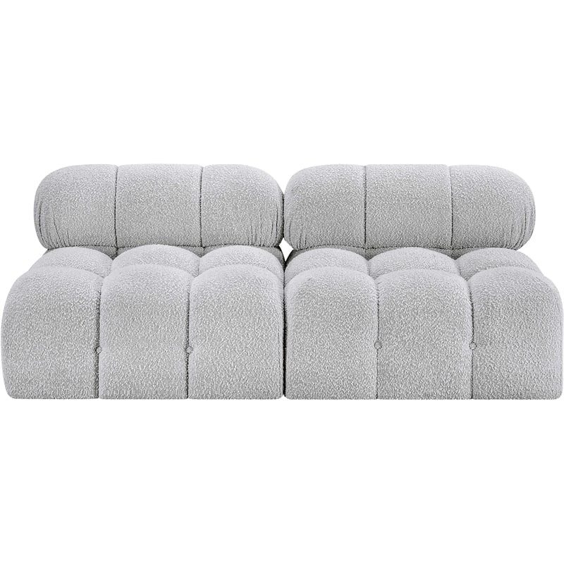 Bowery Hill Contemporary Rich Grey Boucle Fabric Modular Sofa
