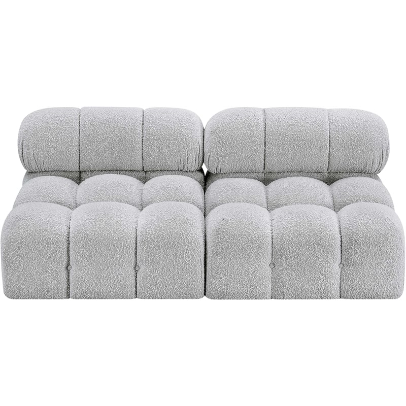 Bowery Hill Contemporary Rich Grey Boucle Fabric Modular Sofa