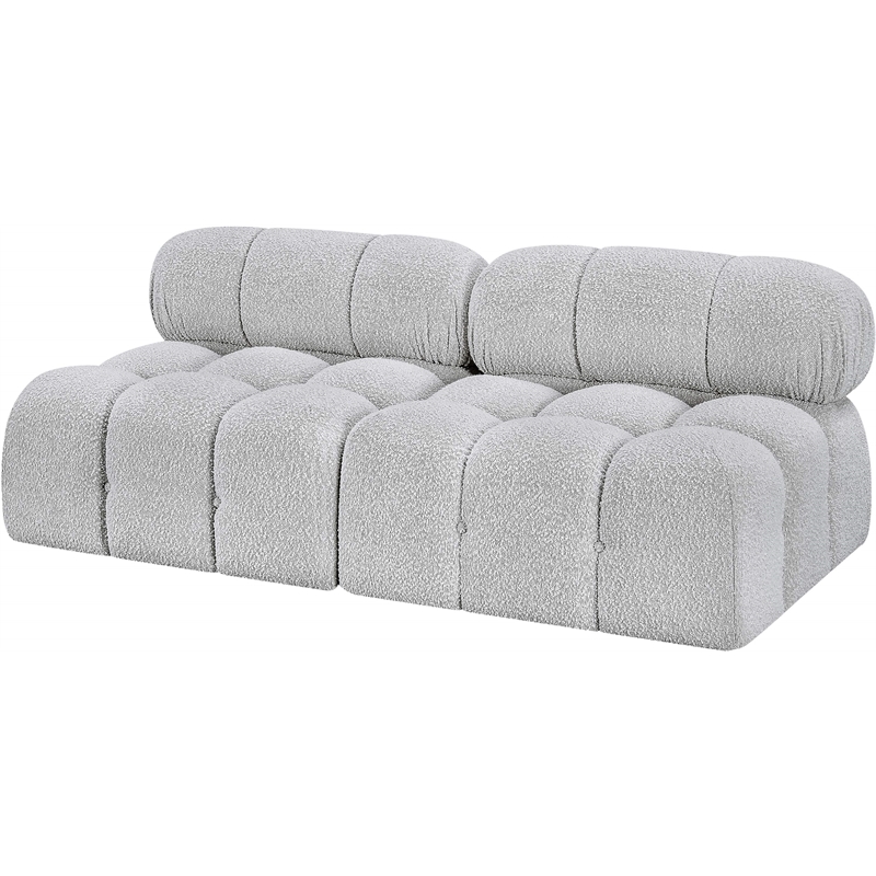 Bowery Hill Contemporary Rich Grey Boucle Fabric Modular Sofa