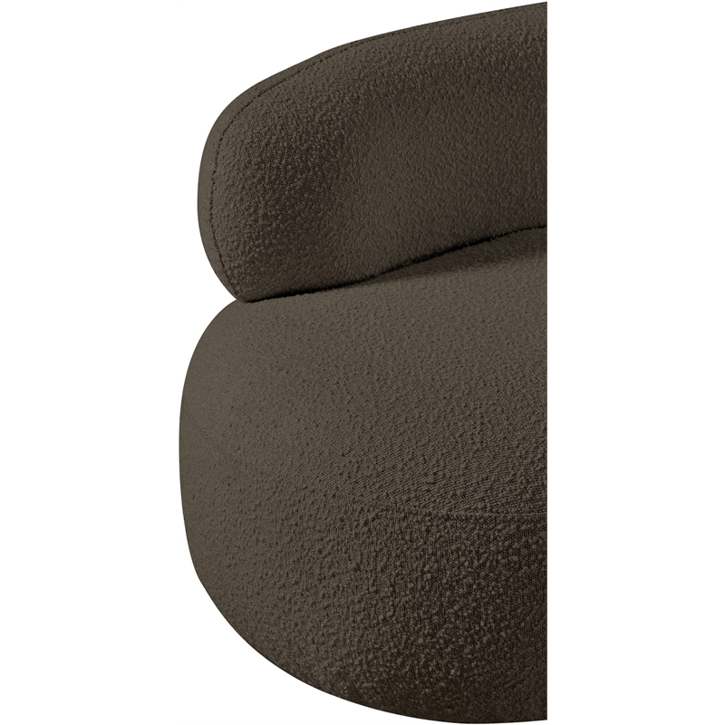 Bowery Hill Contemporary Rich Brown Boucle Durable Fabric Chair