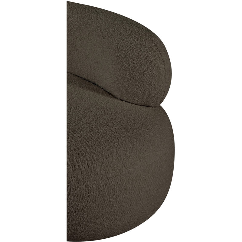 Bowery Hill Contemporary Rich Brown Boucle Durable Fabric Chair