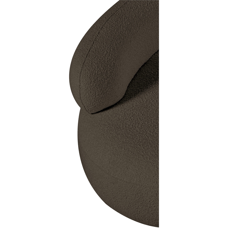 Bowery Hill Contemporary Rich Brown Boucle Durable Fabric Chair