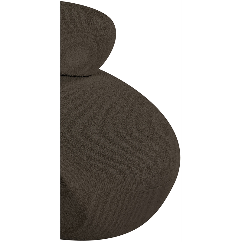 Bowery Hill Contemporary Rich Brown Boucle Durable Fabric Chair