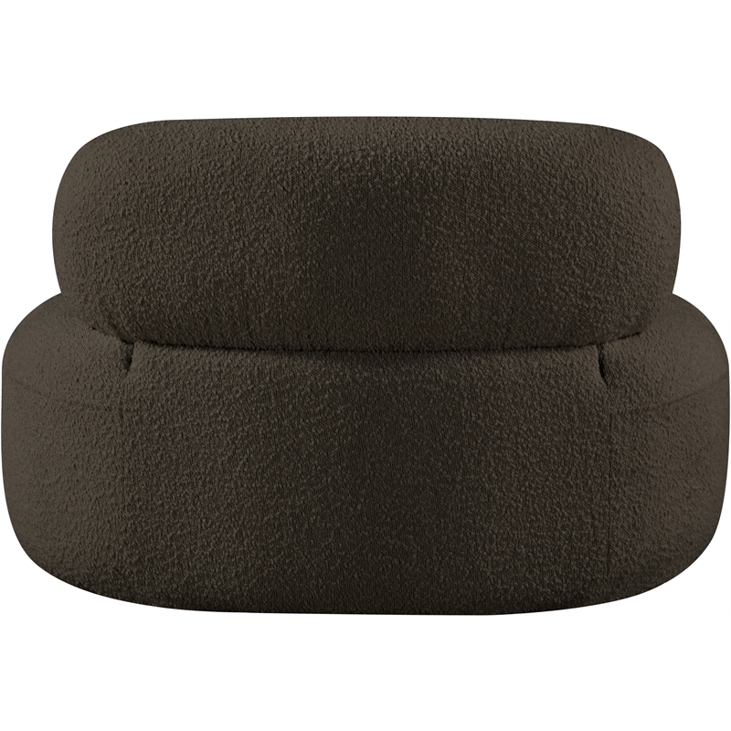 Bowery Hill Contemporary Rich Brown Boucle Durable Fabric Chair