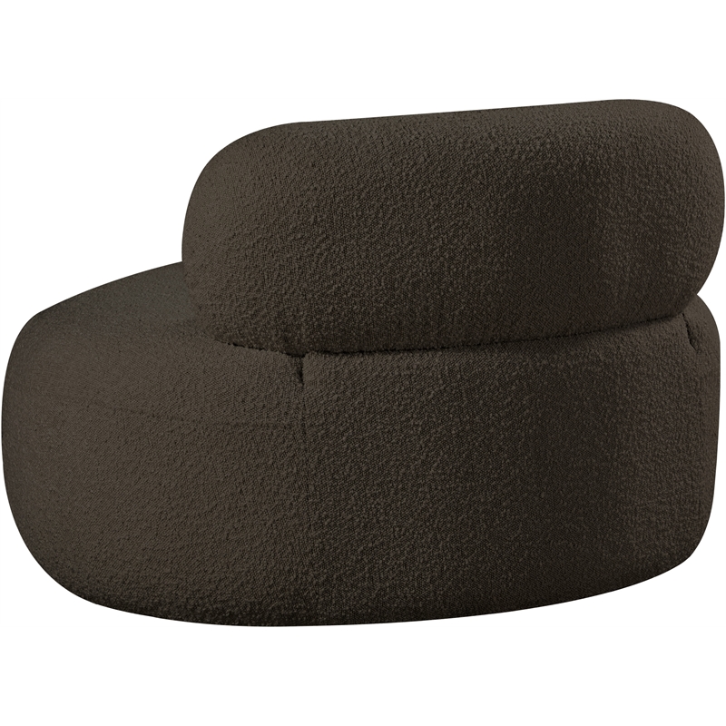 Bowery Hill Contemporary Rich Brown Boucle Durable Fabric Chair