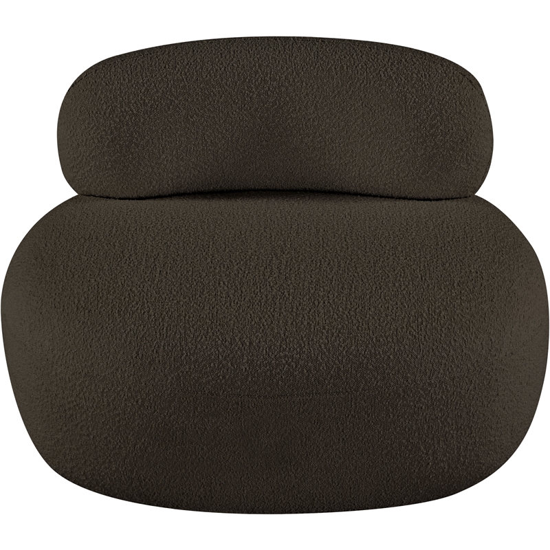 Bowery Hill Contemporary Rich Brown Boucle Durable Fabric Chair
