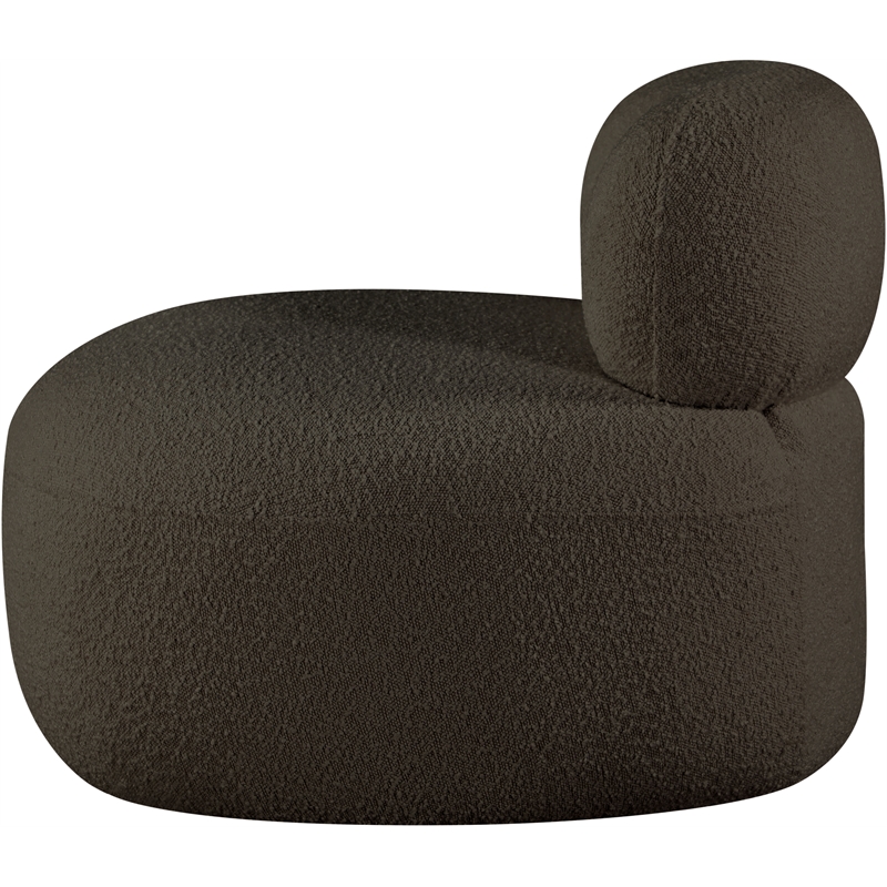 Bowery Hill Contemporary Rich Brown Boucle Durable Fabric Chair