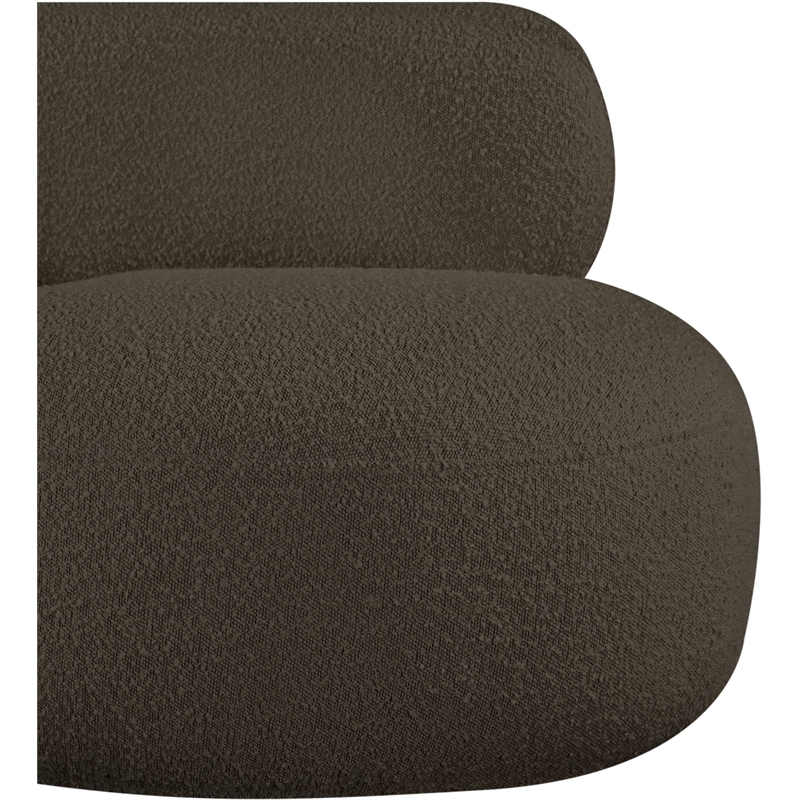 Bowery Hill Contemporary Rich Brown Boucle Durable Fabric Chair